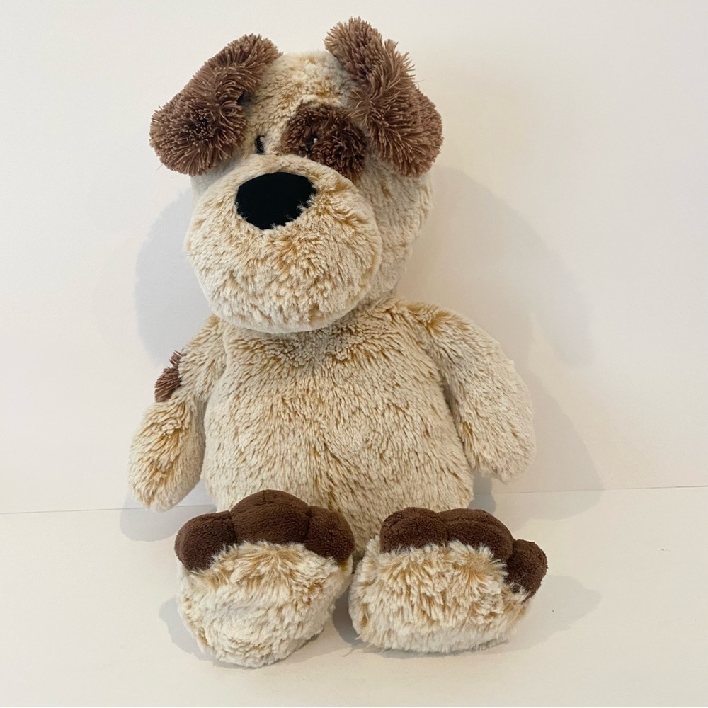 Animal Adventure Tan Puppy Dog Plush Stuffed Toy Spots Brown Toes 15” Lovey